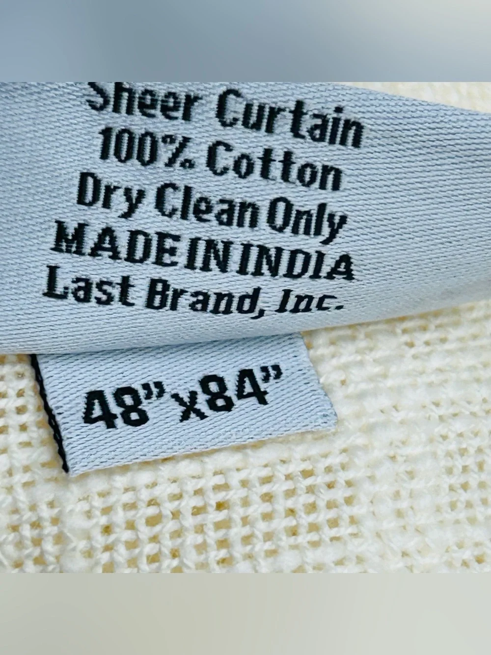 NWOT QUINCE Set Of 2 48x84 Cotton Sheer Curtains Ivory 9313